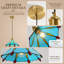 Suspension Tiffany en vitrail, mini-lampe suspendue vintage, câble noir et douille en laiton, culot E26, abat-jour bleu ciel, idéal pour îlot de cuisine ou salle à manger. Ampoule non incluse.-1359692440