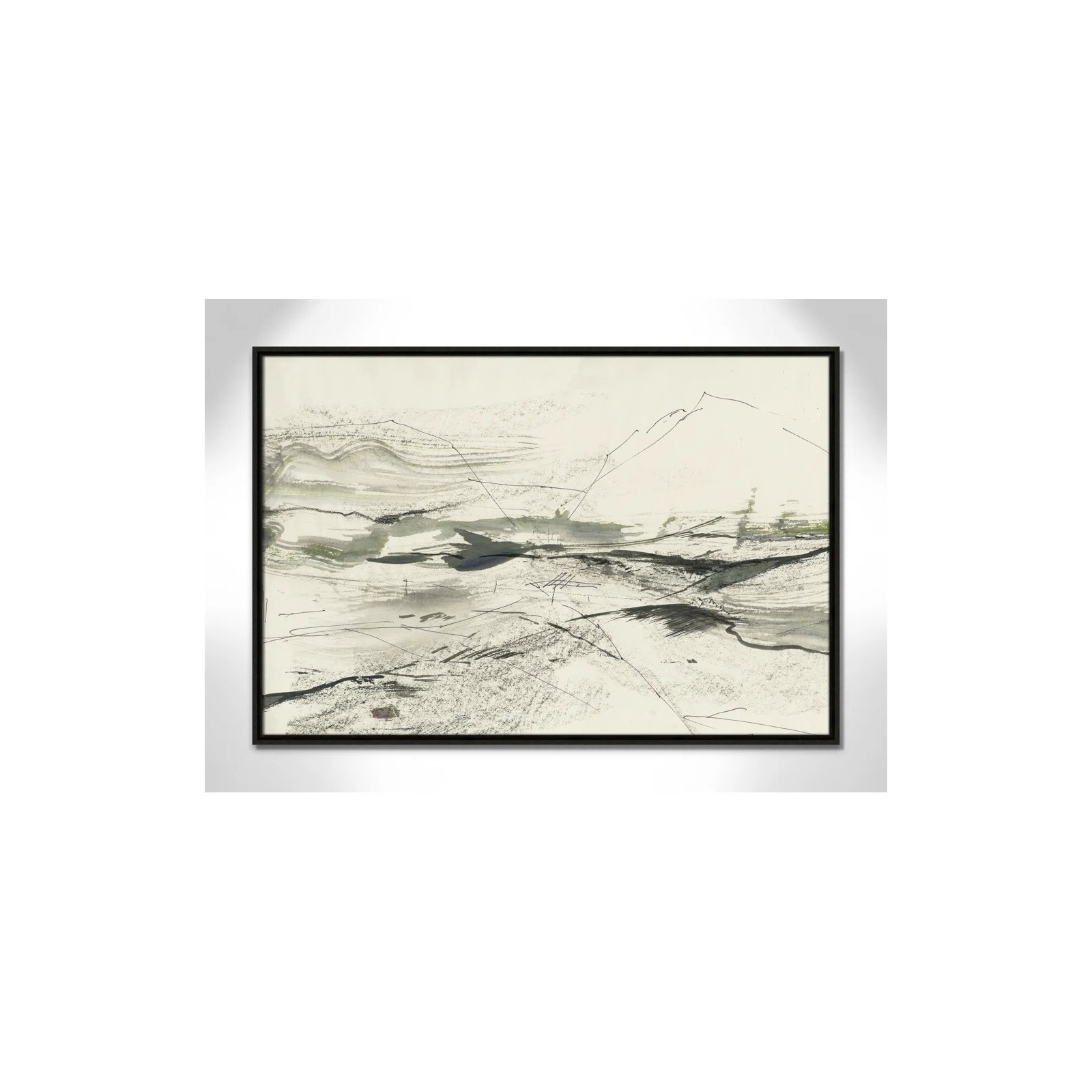 Green Sketches by PI Studio, No Mat, Espresso Floater Framed, 25.5" H x 37.5" W x 2" D
