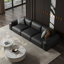117,72 Canapé modulaire en cuir véritable noir-129700361