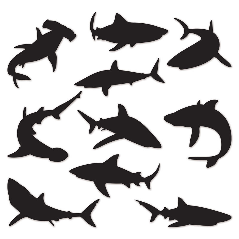 Shark Silhouettes - 10"-15" - Pack of 12
