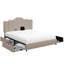 Base de lit tapissier beige avec tête de lit pleine grandeur avec tête de lit réglable, 4 tiroirs de rangement, ports de chargement USB et de type C, structure silencieuse en bois et en métal, aucun sommier nécessaire-1569446522-1583987795