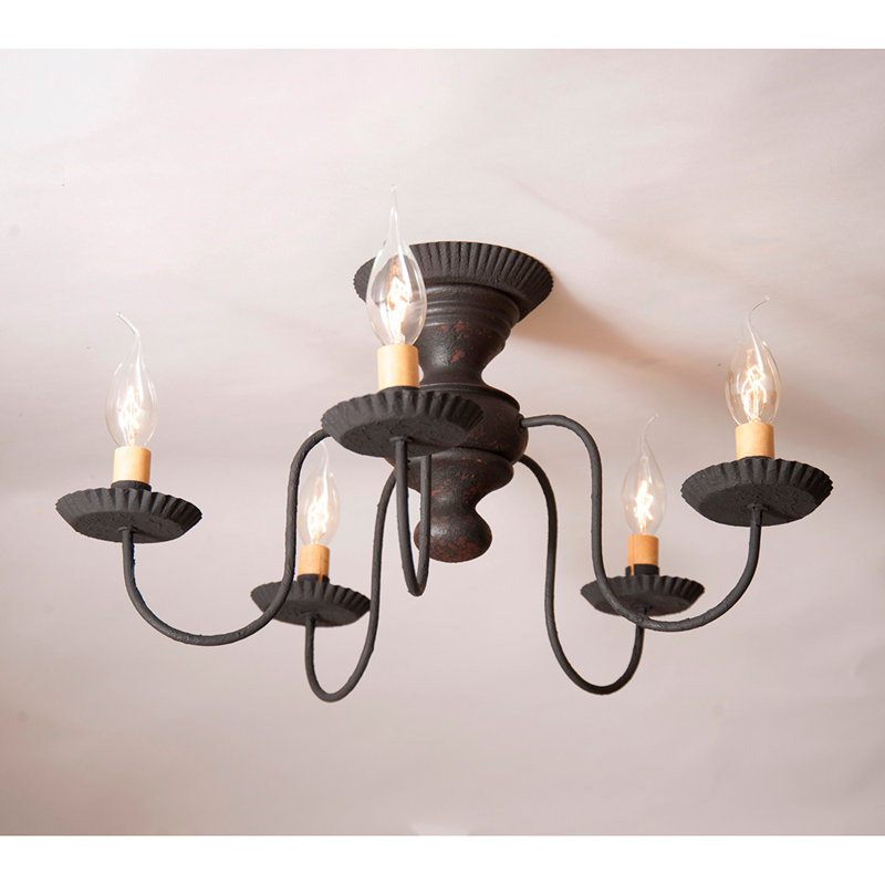 Lehman Semi Flush Mount, Hartford Black over Red