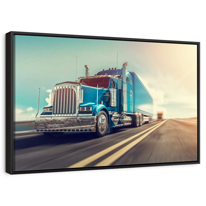 Camion, 46 po x 31 po, Cadre flottant noir