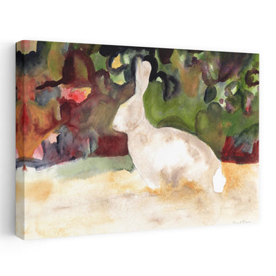 Contemporary Art Contemporary Abstract Rabbit Forest Wildlife Wall Art by Janel Bragg - Wrapped Canvas Print
