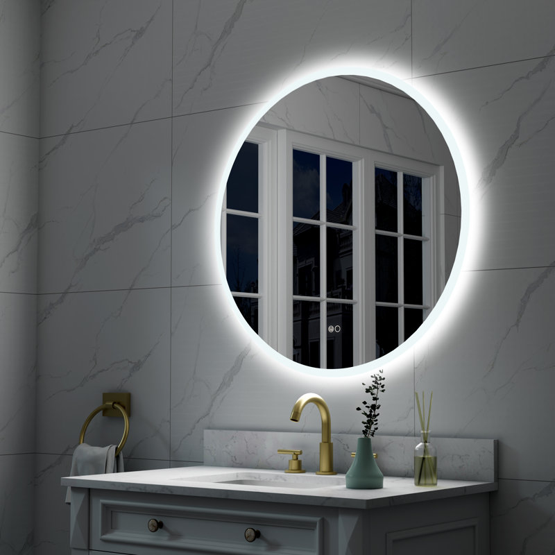 Miroir de salle de bain Busra, 32 po x 32 po