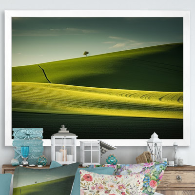 Photo de prairie monochrome verte sur toile