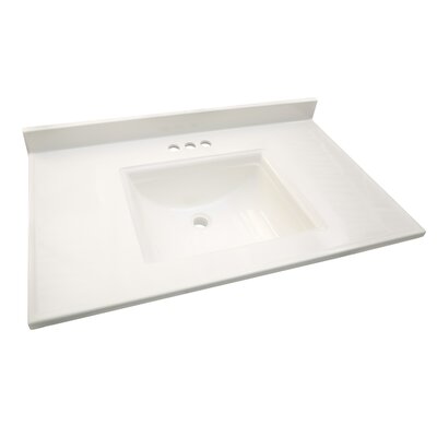Camilla 37 in. Cultured Marble Vanity Top in Solid White with Basin -  Design House, 557645-WHT