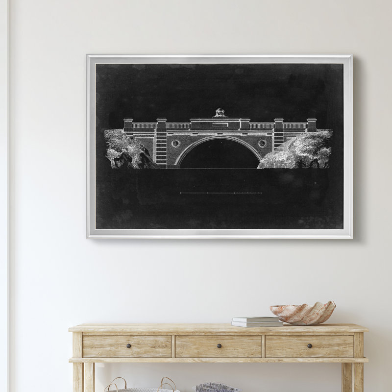 «Bridge Schématique II», impression sur toile encadrée, H 18,5 po x l 24,5 po x P 1,5 po, Argent