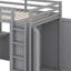 Lit mezzanine avec tiroirs, bureau et garde-robe-828654919