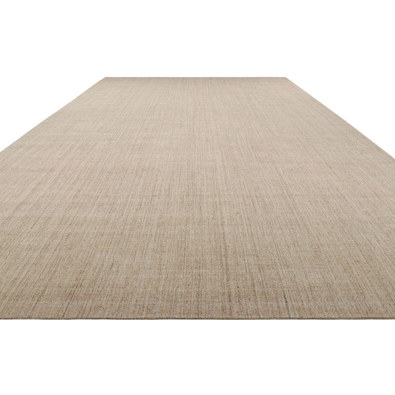 Textural Hand Knotted Wool Striped Area Rug