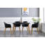 Tristen Plastic Dining Chair - Faux Leather Padded Cushions and Solid Wooden Legs - Armchair for Dining Room Kitchen Living Room - Single-2075042825-2145772444