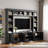 One-Piece Wall Unit Entertainment Center With Bookshelf For Tvs Up To 70"-986495932