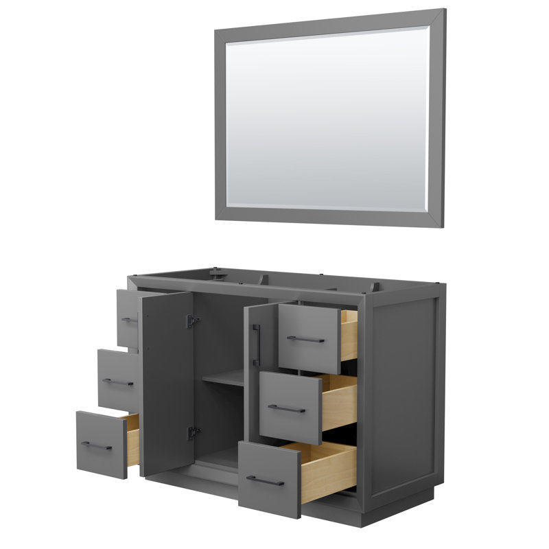 Strada 47.25'' Single Bathroom Vanity Base Only, Dark Gray/Black