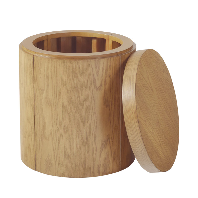 Table d'appoint ronde en bois de chêne massif 18 po Aaric, Chêne blanc