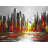 Abstract Red Skyline Print On Canvas