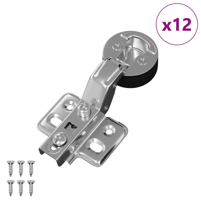 Vidaxl Hinge Silver Iron Accessory Hydraulic Component Soft Close Door Safety