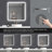 36*36In LED Bathroom  Anti-Explosion Glass Mirror, Rust-Resistant, Anti-Fog Features, Tri-Color Changing, Ideal For All Bathroom Decors-730539383-730539387