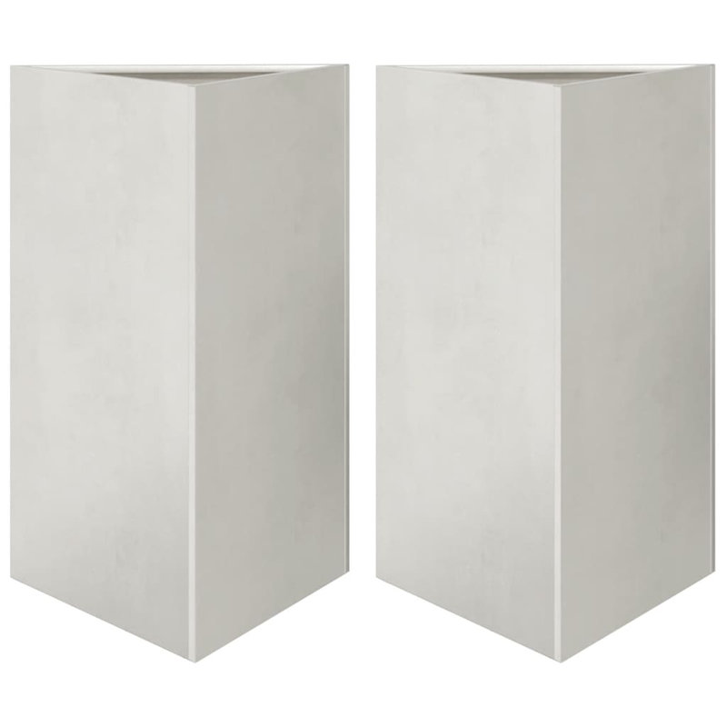 Williston Forge Garden Planter Triangular Corten Steel, 75cm H x 50cm W x 43cm D, Light Grey