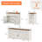 Sideboard Buffet Cabinets With 4 Wood Doors And 3 Drawers, Farmhouse Sideboard Credenza With Charging Station For Dining Room, Modern Large Storage Cabinet For Living Room, White, 102 Inch-1966797381