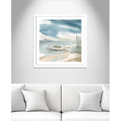 Avnoor 'Subtle Mist III' Framed Watercolor Painting Print