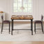 Ensemble de table de salle à manger Garvee pour 2 personnes avec repose-pieds et protecteur d'angle, ensemble de table de cuisine 3 pièces avec dossier, table à hauteur de comptoir avec 2 tabourets de bar rembourrés pour la salle à manger, appartement-385404926