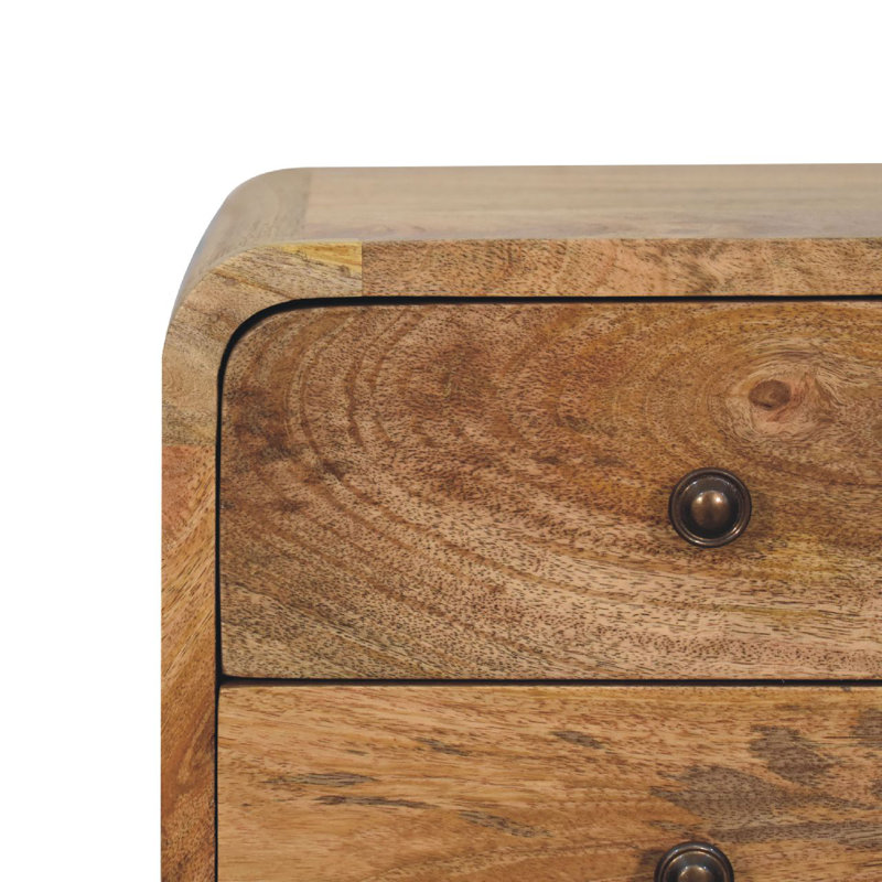 Camfort 11.8'' W Solid Wood Nightstand, Brown