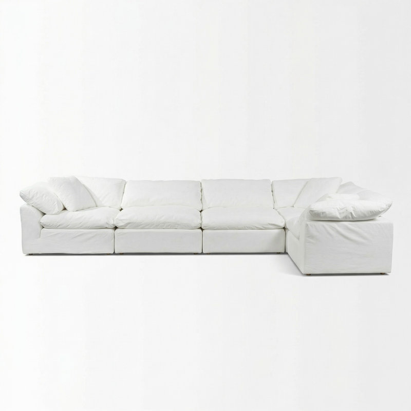 Canapé modulaire surdimensionné de 176 po à 5 compartiments Mielke , Blanc