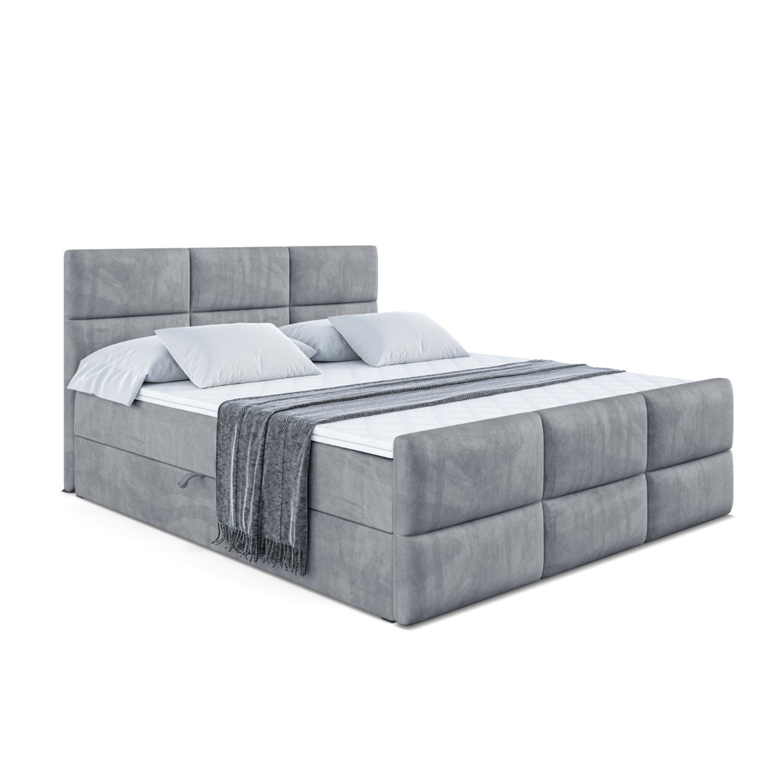 Boxspringbett mit Bettkasten und Topper