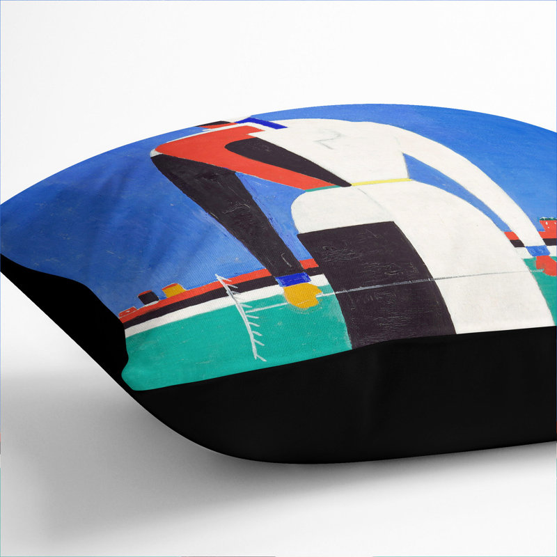 The Rake Scatter Cushion with Filling, 55cm H x 55cm W x 20cm D, Black