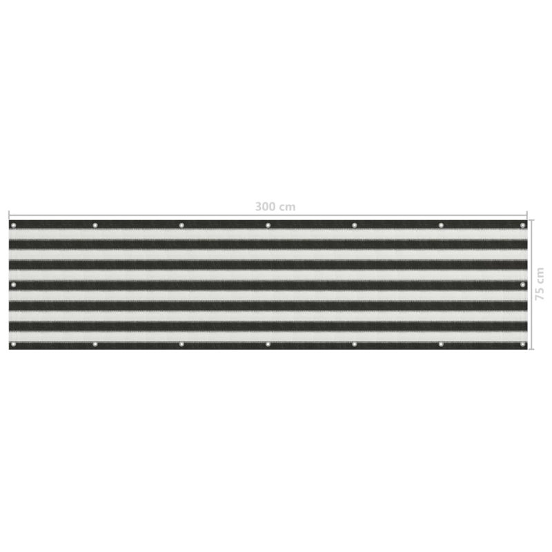 Ceti Anthracite/White Vinyl Fence Panels, 75cm H x 300cm W x 0.15cm D