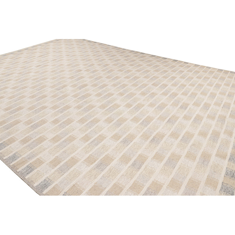 Scandinavian Wool Geometric Area Rug, Rectangle 10' x 14'