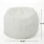 Fauteuil à billes rond en fausse fourrure blanche de 5 pieds - confortable et élégant. Housse à fermeture à glissière amovible, sac de rembourrage en mousse haute, sièges confortables de largeur moderne.-1226087523