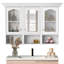 Armoire de salle de bain murale avec miroir, armoire avec 3 tablettes réglables et 3 compartiments ouverts, armoire d'appoint