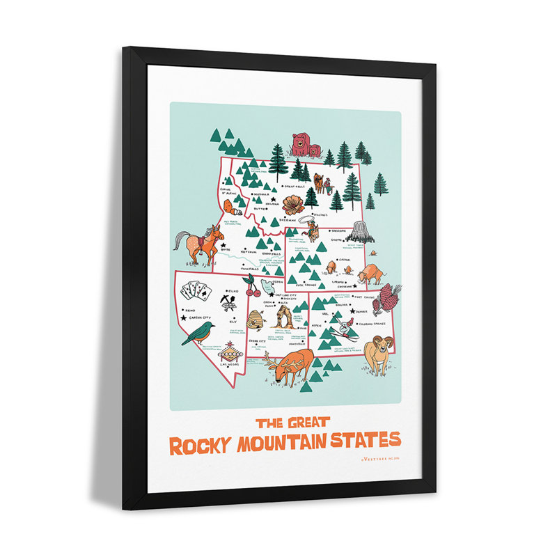 Affiches encadrées The Great Rocky Mountain States, H 24 po x l 16 po