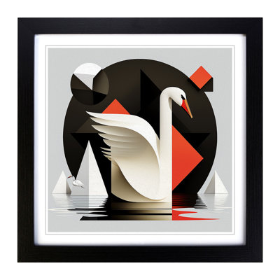 Swan Suprematism - Framed Print