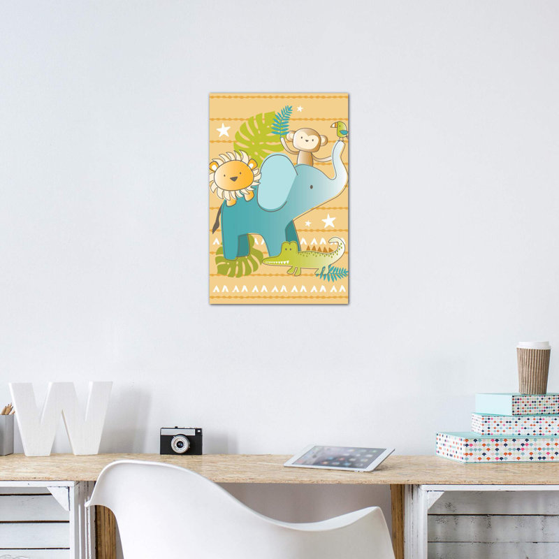 «Jungle Nursery I» par Lisa White boutons - impression d'art graphique, Toile tendue, Pas de tapis