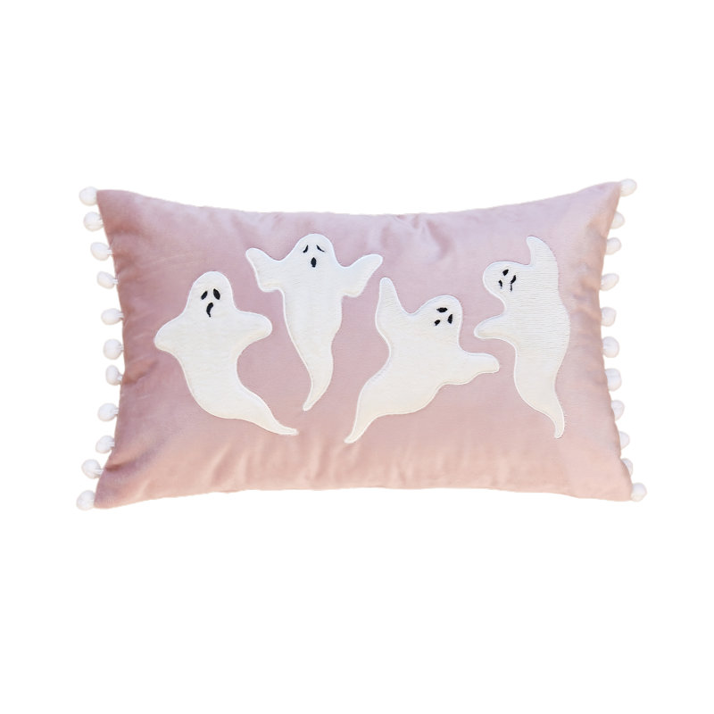 Coussin fantômes, Rose, Rectangulaire, H 12 po x l 20 po