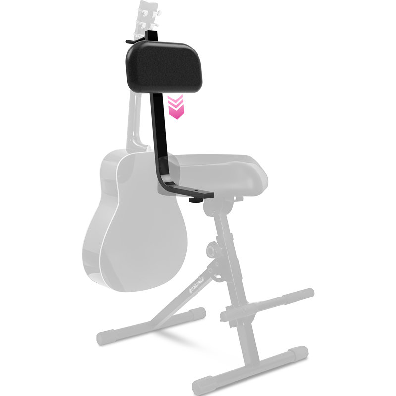 Liquid Stands Adjustable Backrest For Ls Ms1150 & Ms1092b – 1010–1220mm Height/depth, Spring Knob Adjustment, Built-in Guitar Holder – Compatible Piano Bench Support By Liquid Stands