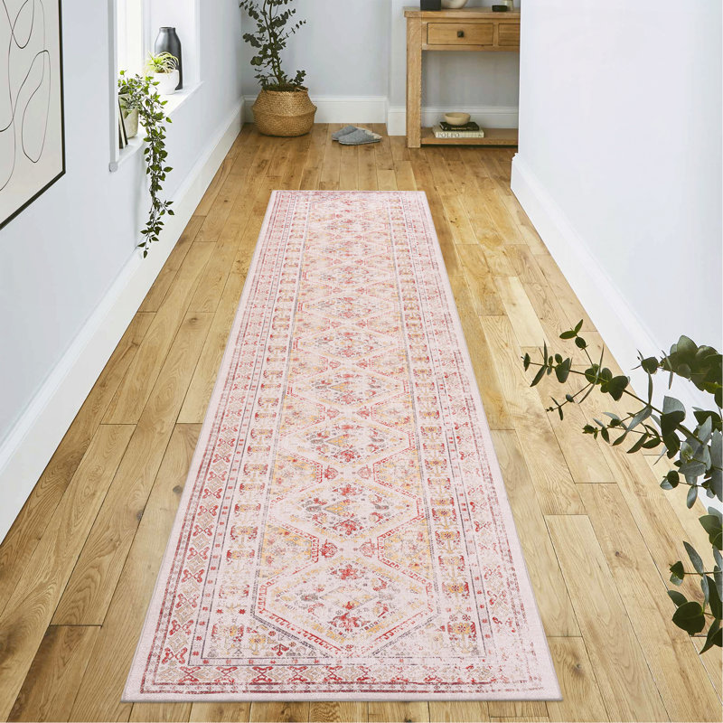 2'6''X10' Beige Runner, Washable Rug, Low-Pile, Non-Slip, Non-Shedding, Foldable, Kid & Pet Friendly - Area Rugs For Living Room, Bedroom, Kitchen, Dining Room Rug - (Beige, 2'6''X10')