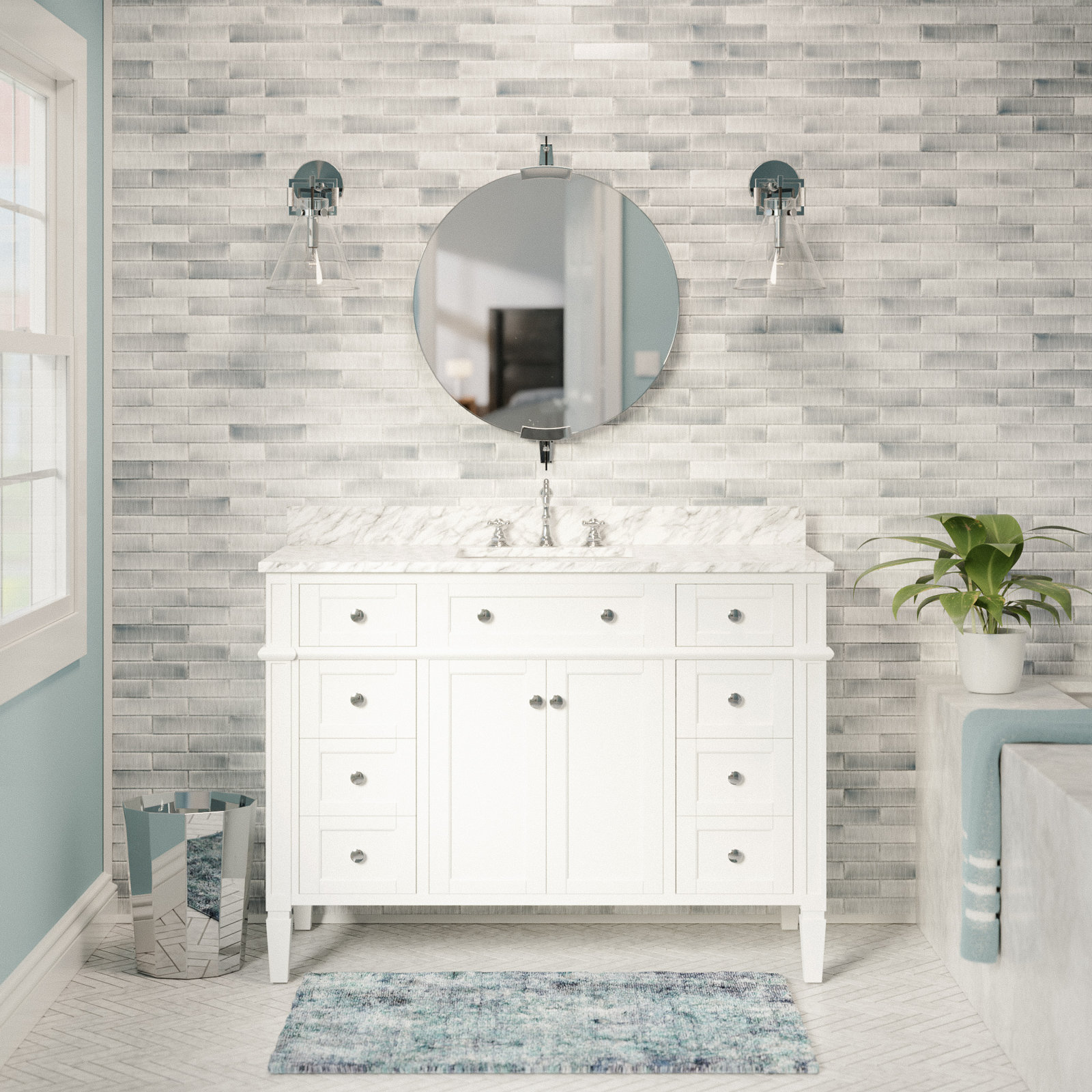 48'' Single Bathroom Vanity, White