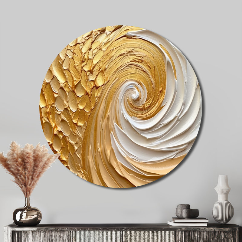 Orchimont - Art abstrait rond en métal, H 23 po x l 23 po