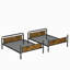 Lit superposé simple au-dessus de simple TG, lits superposés détachables industriels avec garde-corps pour adolescents, noir