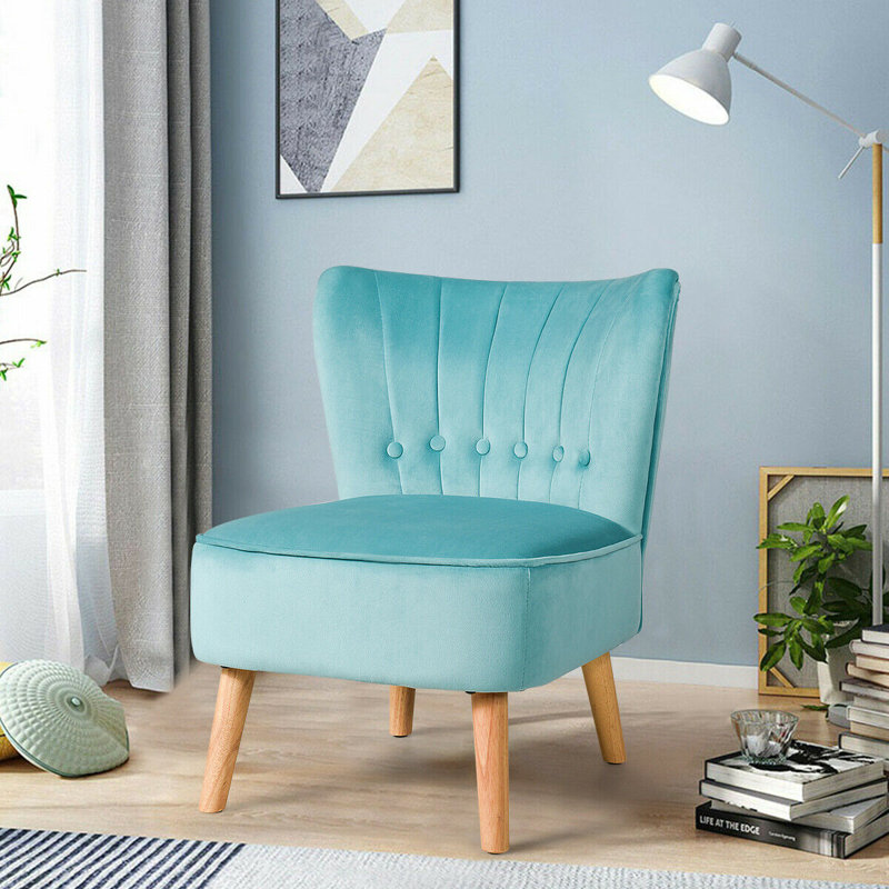 Fauteuil de chambre en velours de 21 po de largeur Tisdale, Velours vert