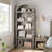 Bookcase Arched Bookshelf 71.65In Tall Bookcase Farmhouse Display Storage Rack-752637356