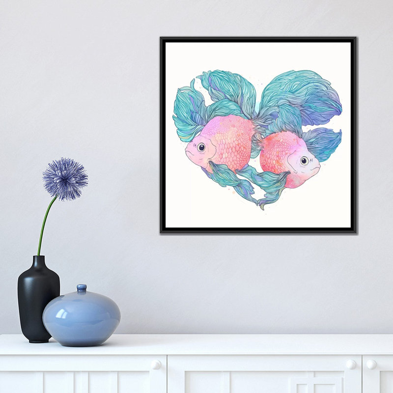 « carassius », impression sur toile, H 18 po x l 18 po x P 1,5 po, Toile avec cadre noir