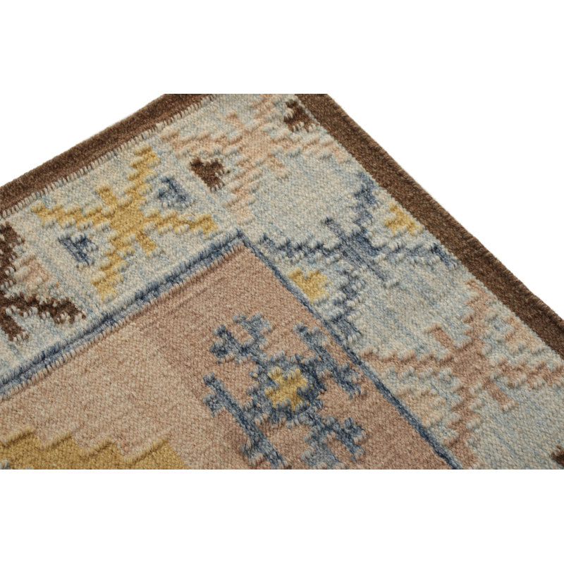 Scandinavian Style Kilim Rug In Blue Pink Geometric Pattern By Rug & Kilim, Rectangle 12' x 16'