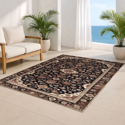 Tapis d'intérieur et d'extérieur brun Persian