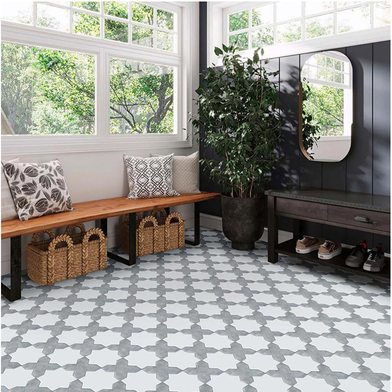 Siena 5.35'' W x 5.35'' L Ceramic Singular Tile, Light Gray