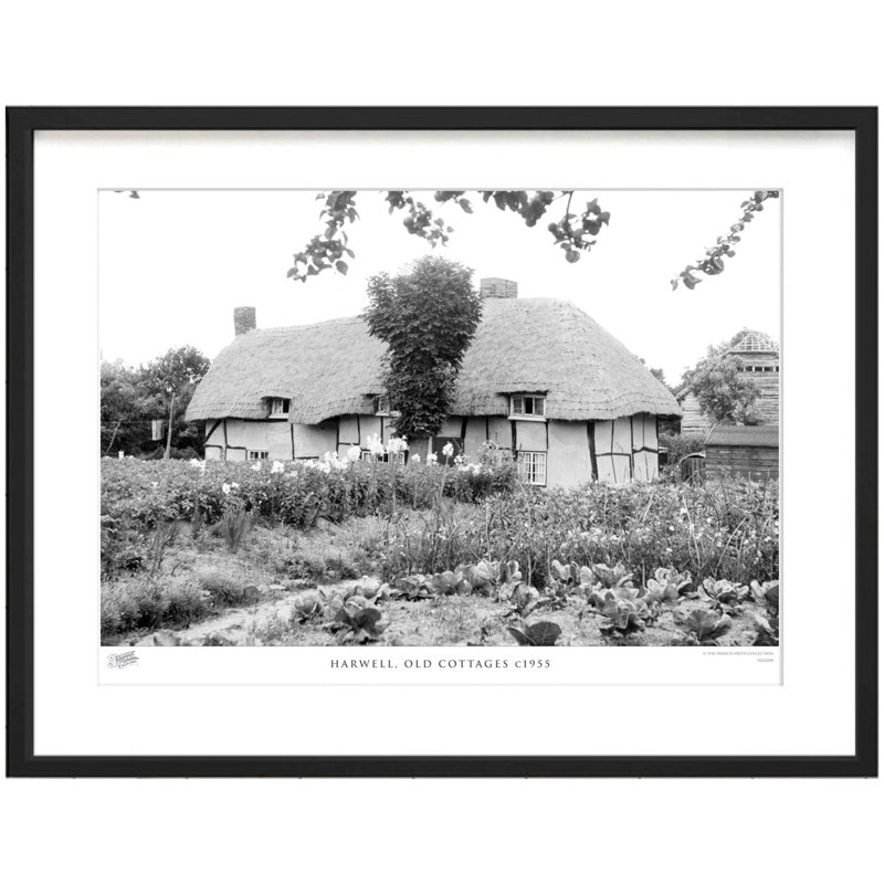 Harwell, Old Cottages C1955 by Francis Frith - Single Picture Frame Print, 60cm H x 80cm W x 2.3cm D