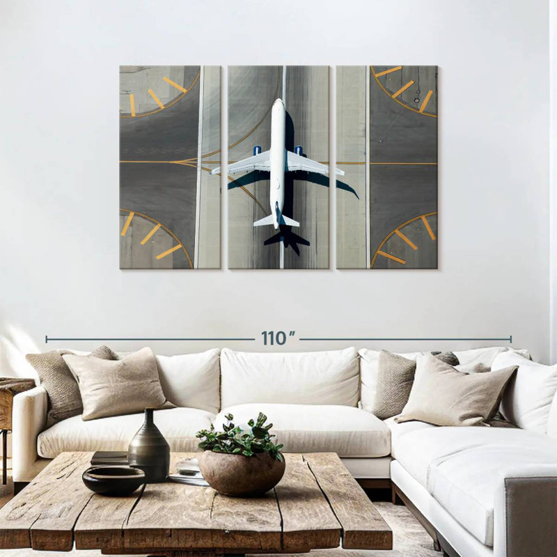 Mehar Runway Commercial Plane, 48" H x 74" W